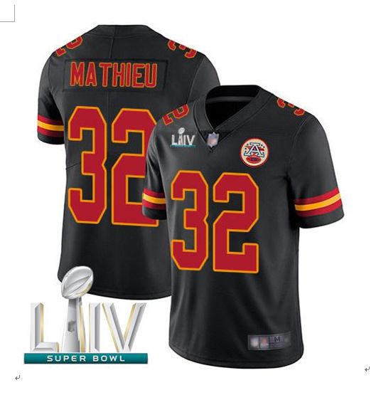 Men Kansas City Chiefs #32 Mathieu Black Super Bowl LIV 2020 Stitched NFL Vapor Untouchable Limited Jersey->kansas city chiefs->NFL Jersey